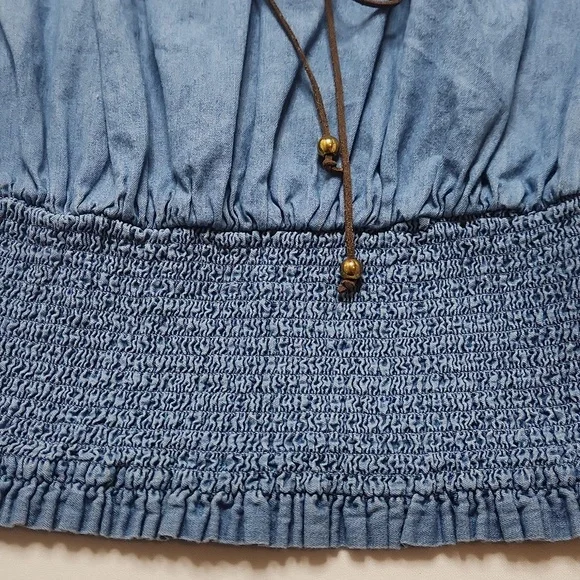 Denim Peasant Top - Picture 4 of 9